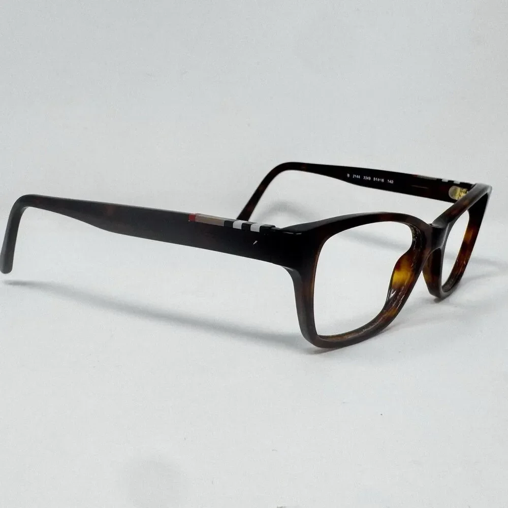 Burberry B2144 3349 Brown Havana Rectangular Eyeglass Frames 51-16-140